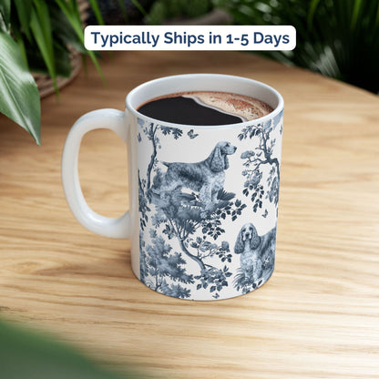 English Cocker Spaniel Mug - Toile Pattern
