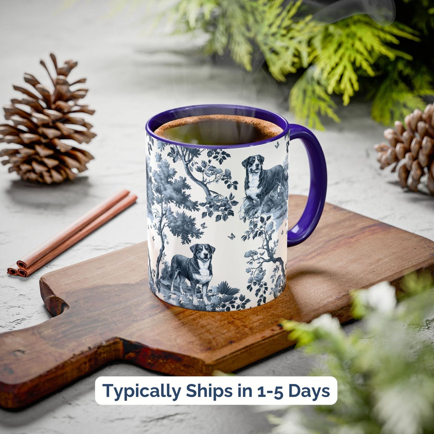 Greater Swiss Mountain Dog Mug - Toile Pattern