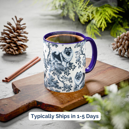 Keeshond Mug - Toile Pattern