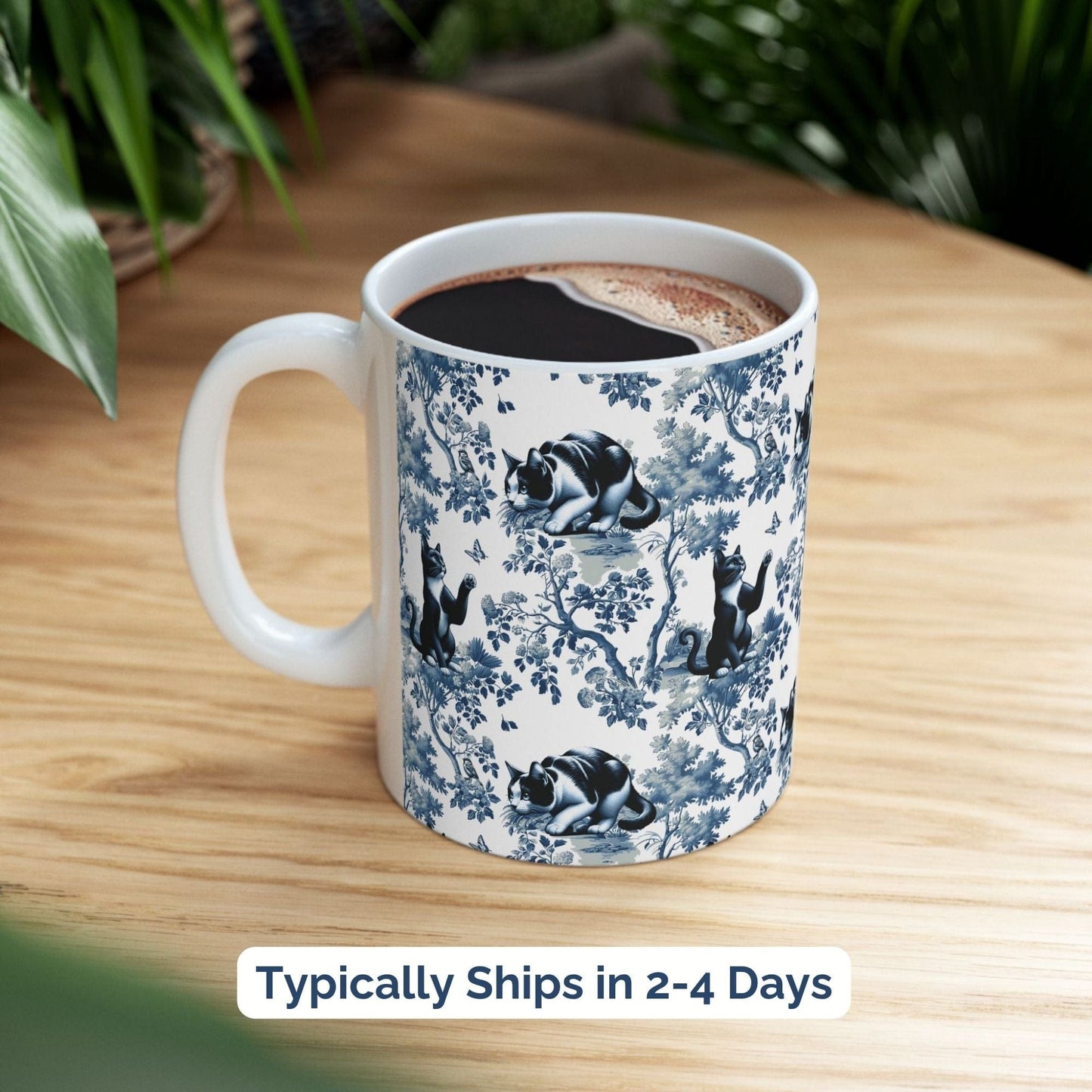 Tuxedo Cat Mug Toile