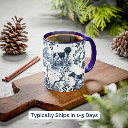 Large Munsterlander Mug - Toile Pattern
