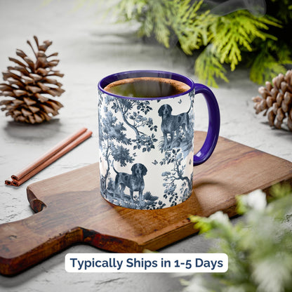 Bluetick Coonhound Mug - Toile Pattern