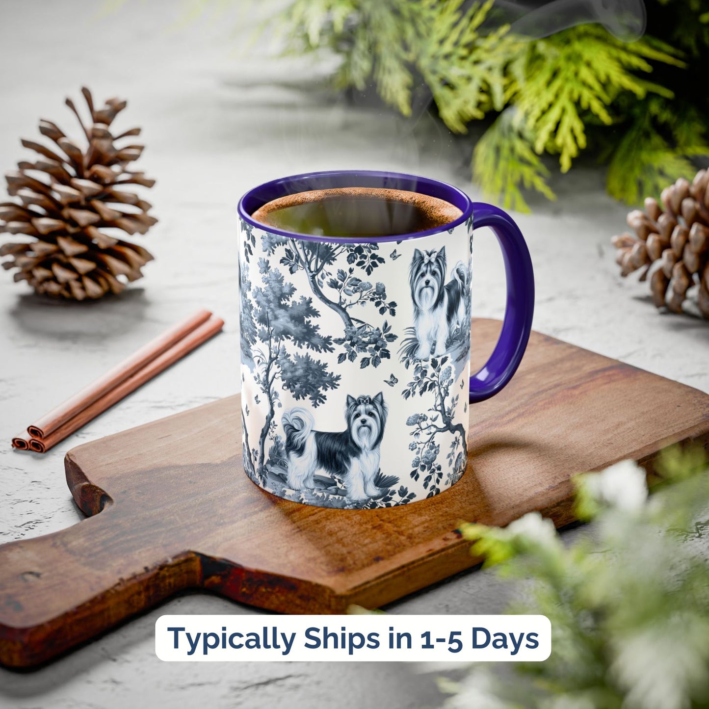 Biewer Terrier Mug - Toile Pattern