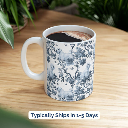 Sealyham Terrier Mug - Blue Toile Pattern