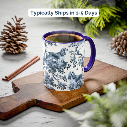 English Cocker Spaniel Mug - Toile Pattern