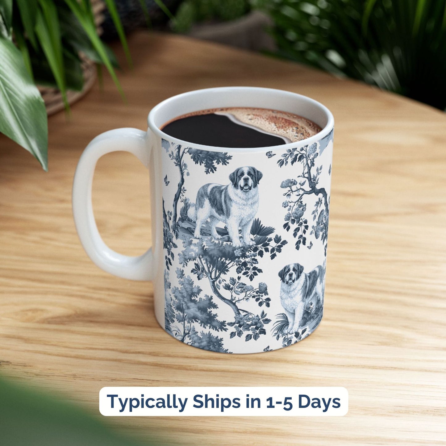 Saint Bernard Mug - Toile Pattern