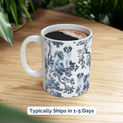 Saint Bernard Mug - Toile Pattern