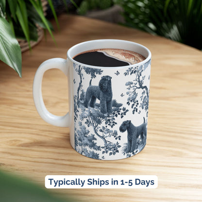 Kerry Blue Terrier Mug - Toile Pattern