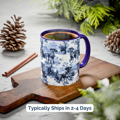 Great Dane Toile Mug - Western Cowboy