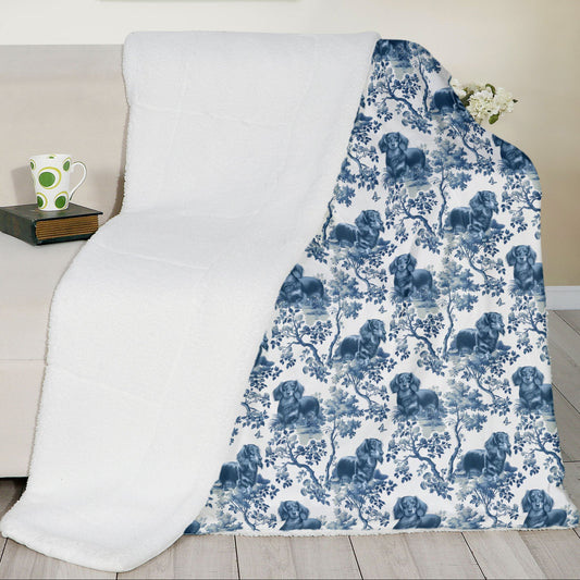 Longhaired Dachshund Blanket - Toile