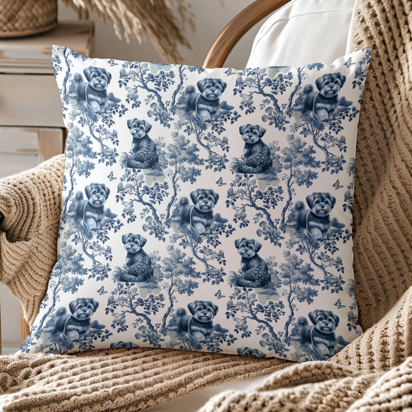 Morkie Pillow Cover - Toile