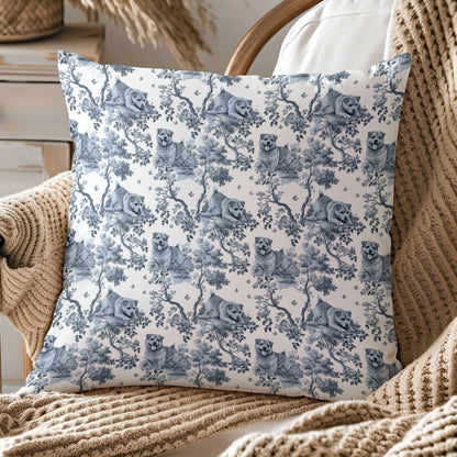 Norfolk Terrier Pillow Cover - Blue Toile Pattern