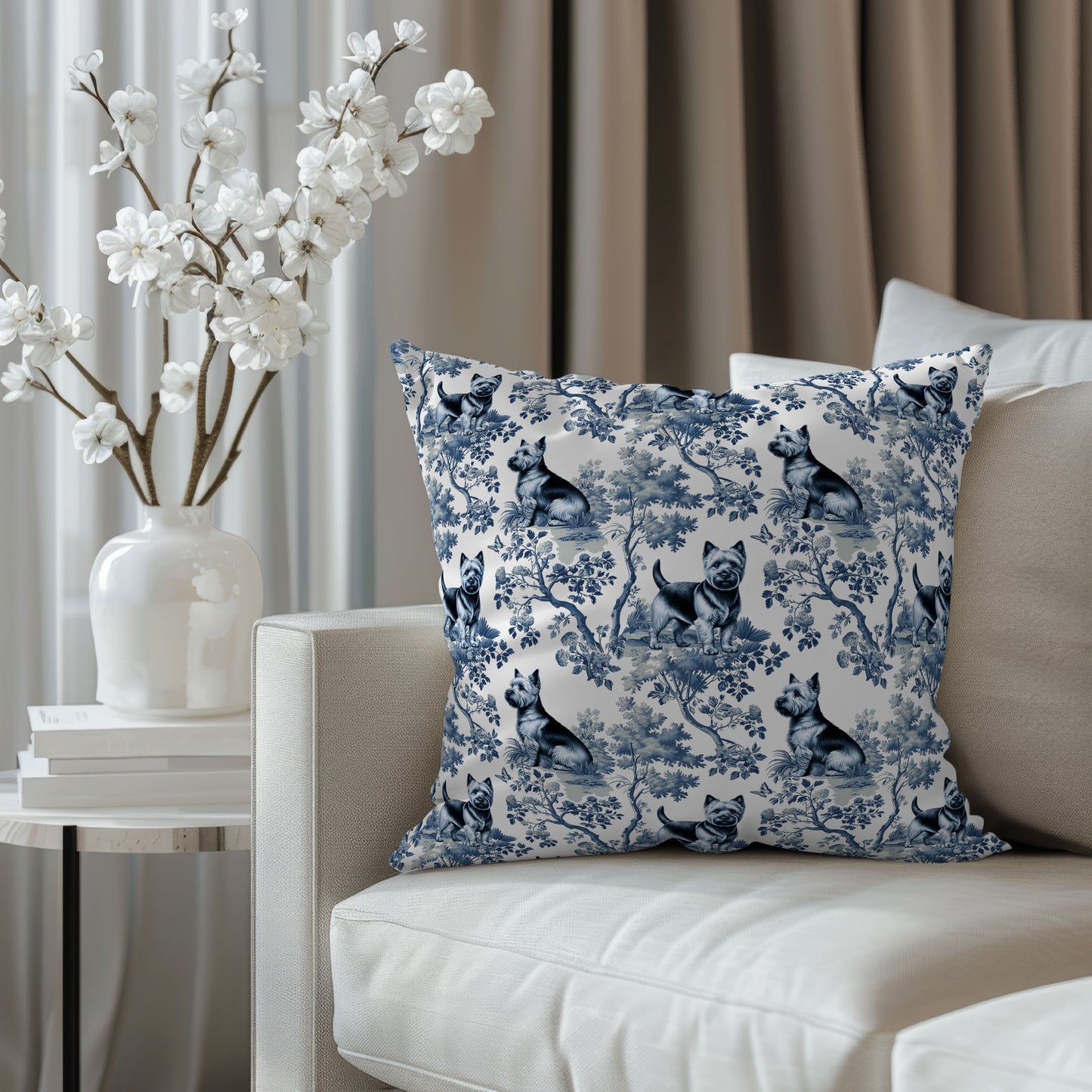 Norwich Terrier Pillow Cover - Toile