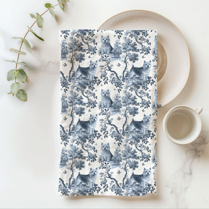 Norwich Terrier Cotton Tea Towels - Toile Pattern