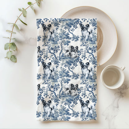 Papillon Cotton Tea Towels - Toile Pattern