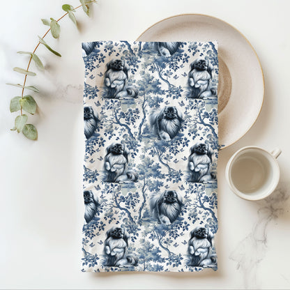 Pekingese Cotton Tea Towels -Toile Pattern