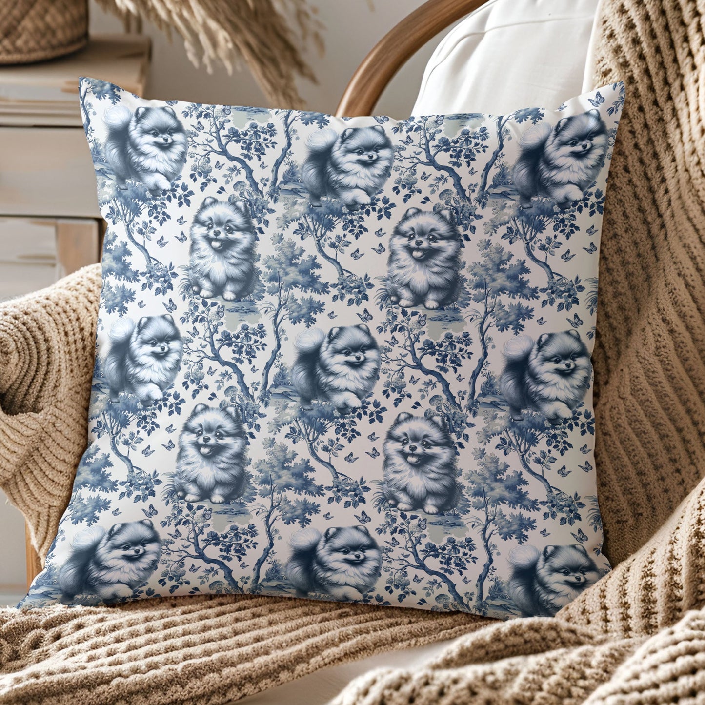 Pomeranian Pillow Cover - Toile