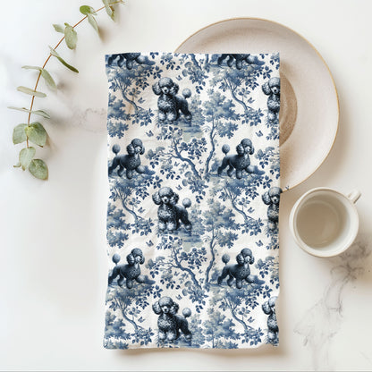 Poodle Cotton Tea Towels -Toile Pattern