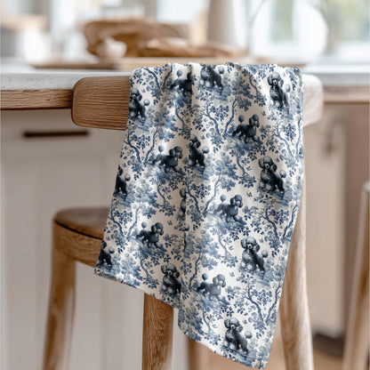 Poodle Cotton Tea Towels -Toile Pattern