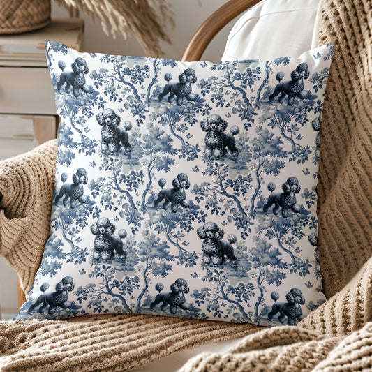 Poodle Pillow Cover - Toile