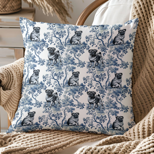 Pug Pillow Cover - Toile