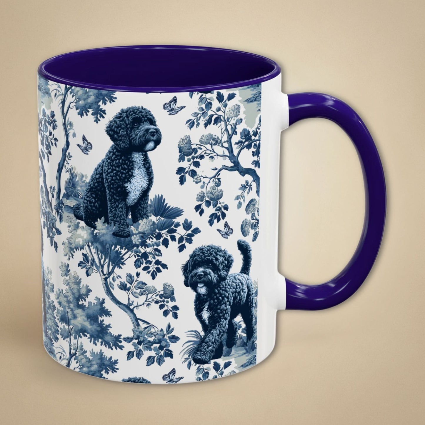 Portuguese Water Dog Mug - Toile Pattern