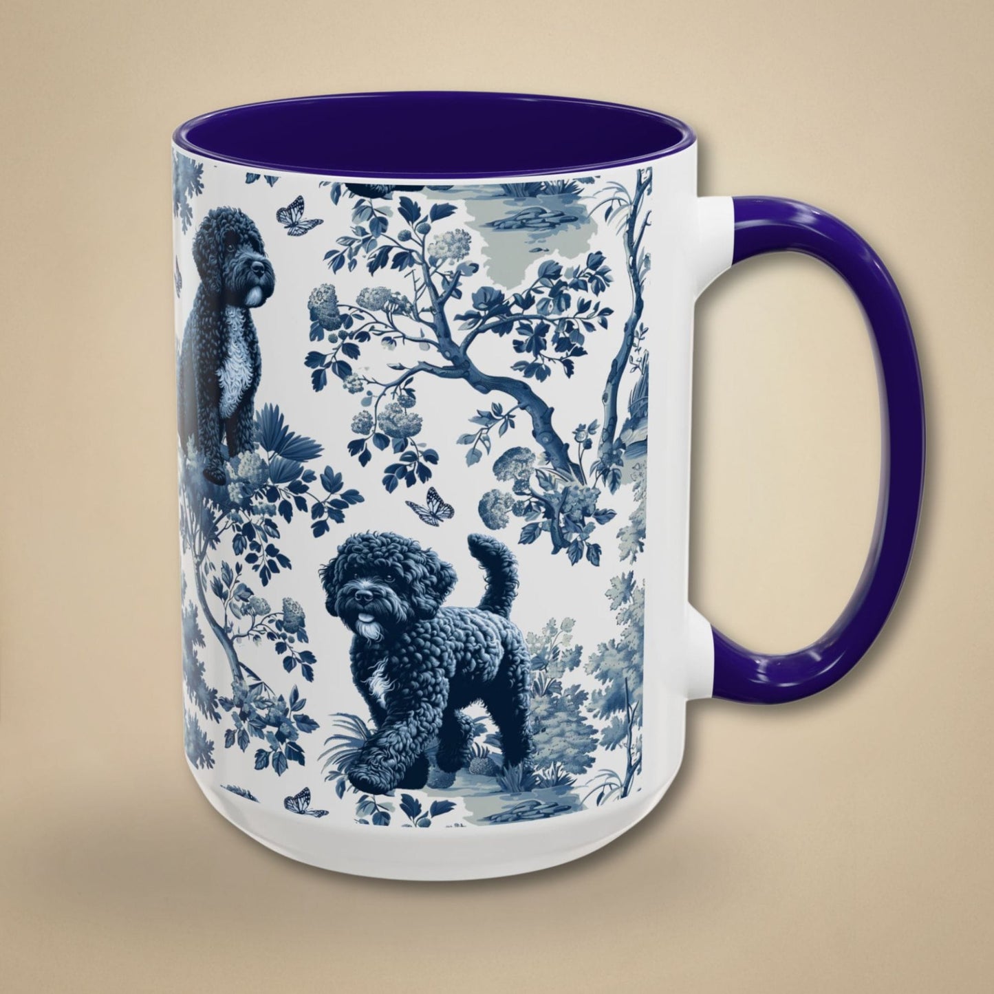 Portuguese Water Dog Mug - Toile Pattern