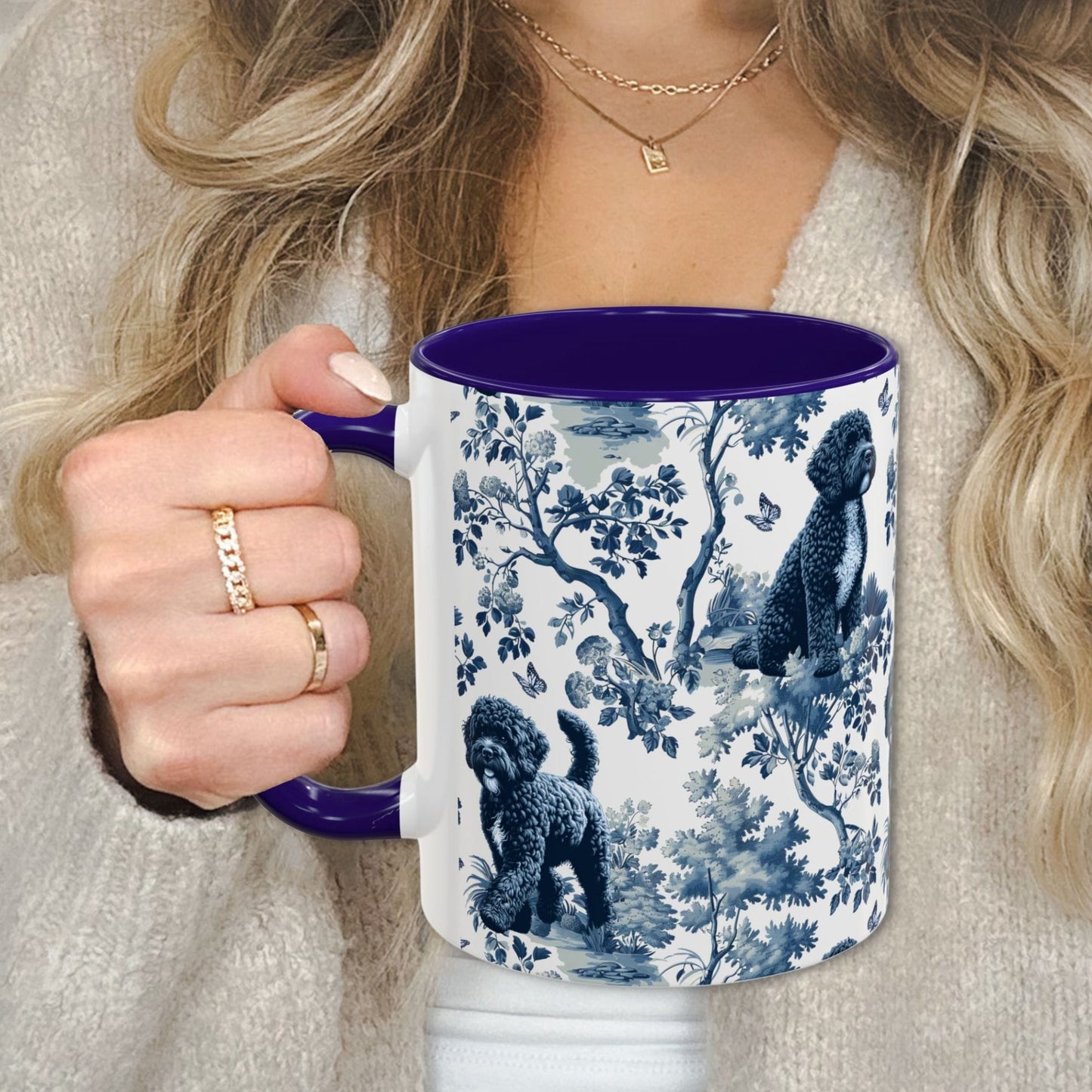 Portuguese Water Dog Mug - Toile Pattern