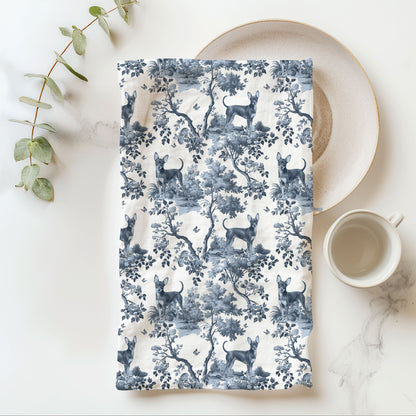 Russian Toy Shortcoat Cotton Tea Towels - Toile Pattern