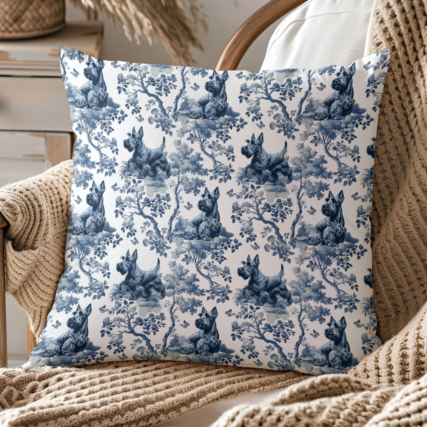 Scottish Terrier Pillow Cover - Toile