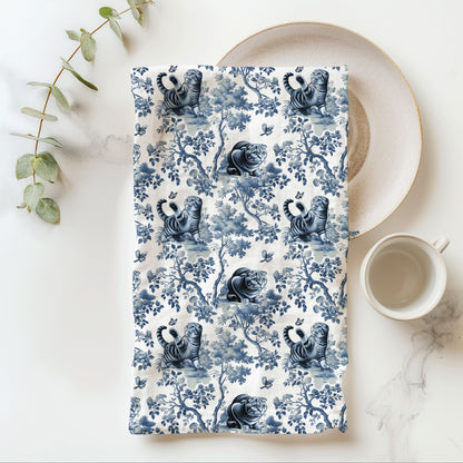 Scottish Fold Cat Cotton Tea Towels - Toile Pattern