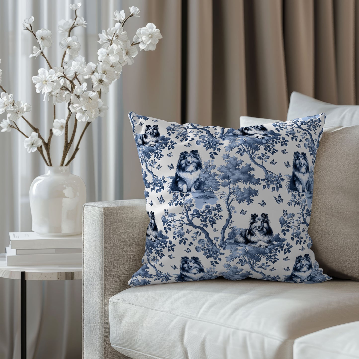 Shetland Sheepdog Pillow Cover - Toile