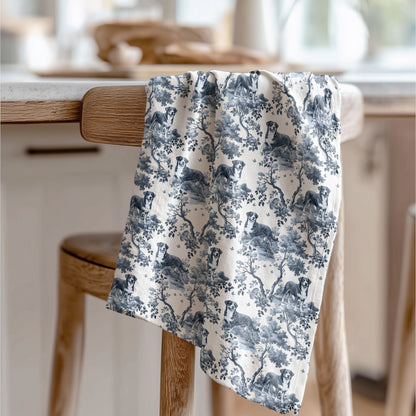 Swiss Mountain Dog Cotton Tea Towels - Toile Pattern