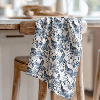 Belgian Tervuren Cotton Tea Towels - Toile Pattern