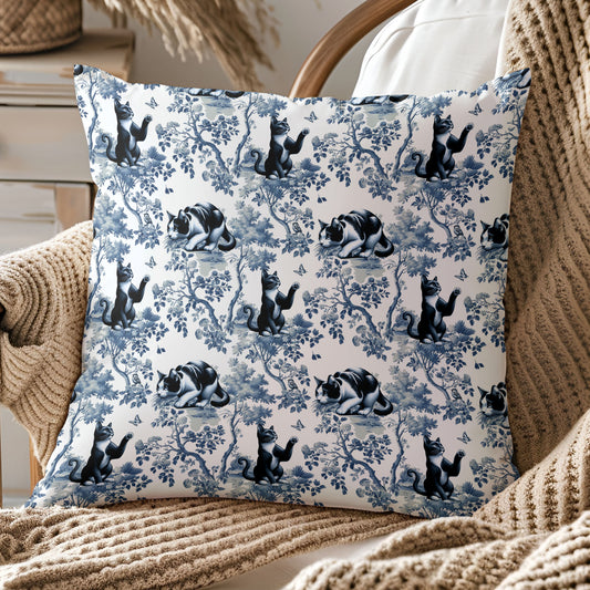 Tuxedo Cat Pillow Cover - Toile