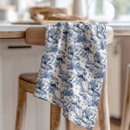 Whippet Cotton Tea Towels - Toile Pattern