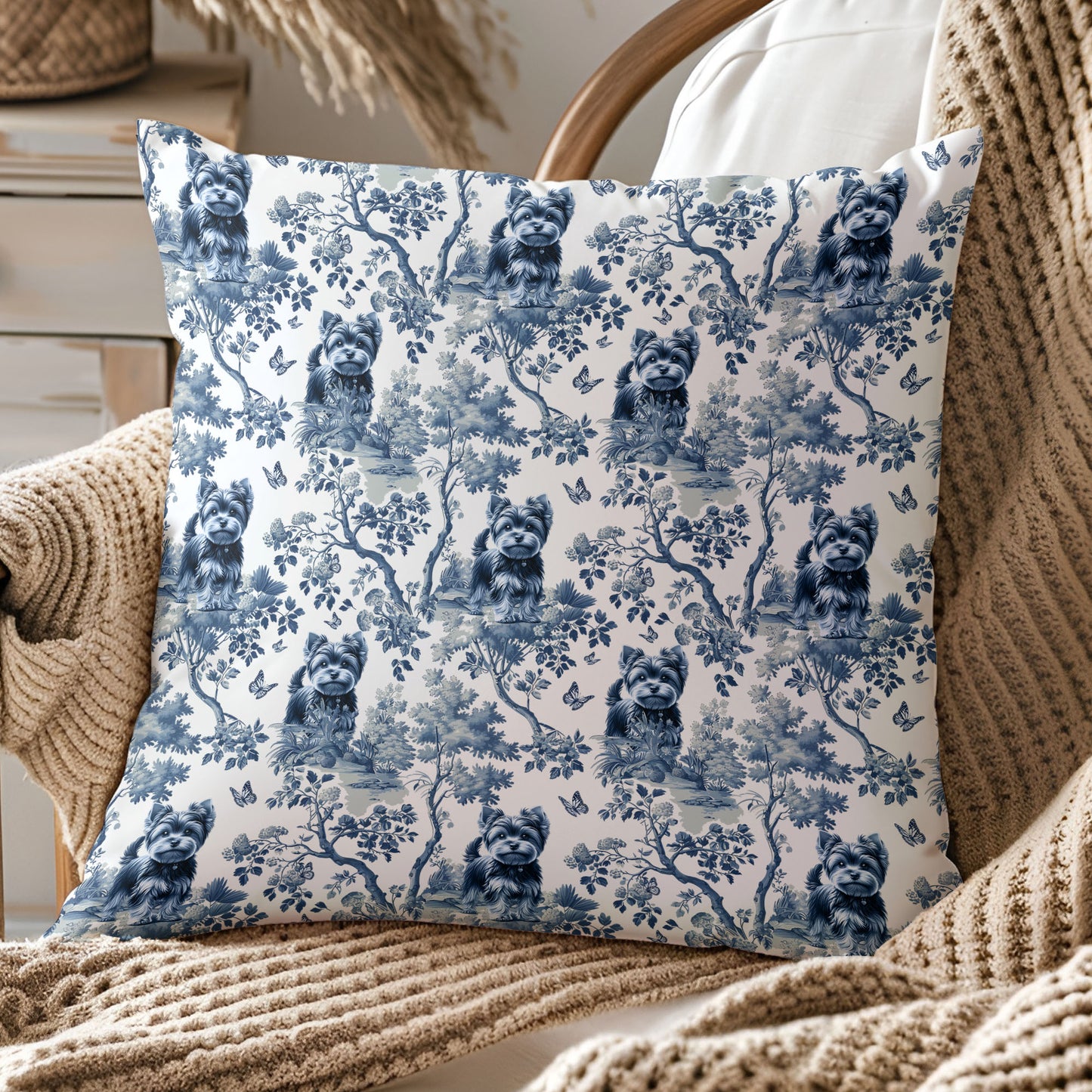 Yorkshire Terrier Pillow Cover - Toile