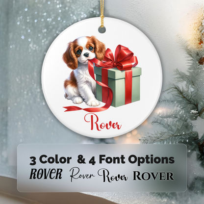 Cavalier King Charles Spaniel Ornament with Custom Name