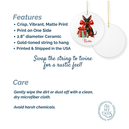 Manchester Terrier Ornament with Custom Name