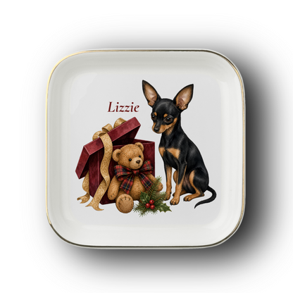 Russian Toy jewelry dish on a white background