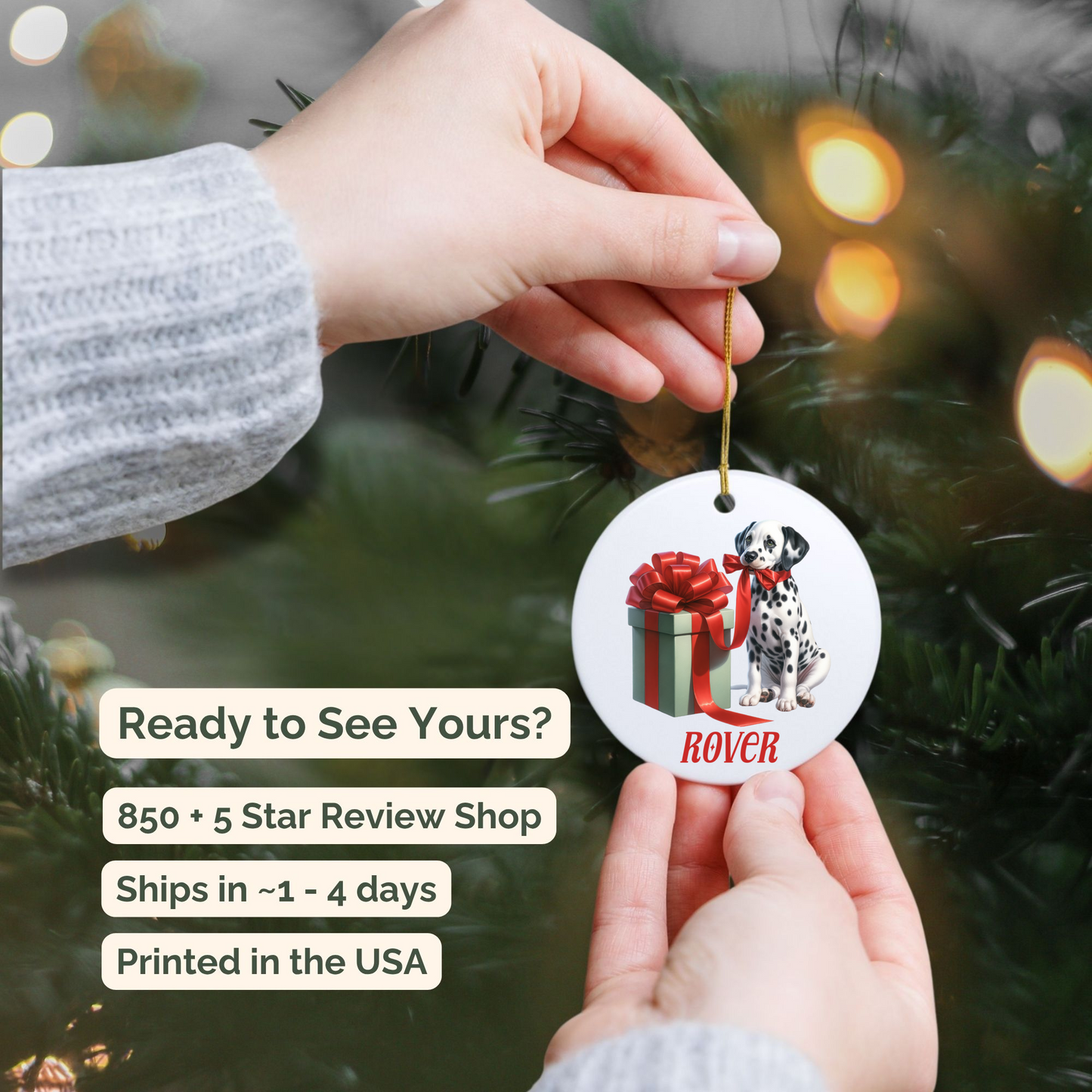 Dalmatian Ornament with Custom Name