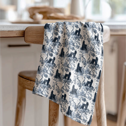 Afghan Hound Cotton Tea Towels - Toile Pattern