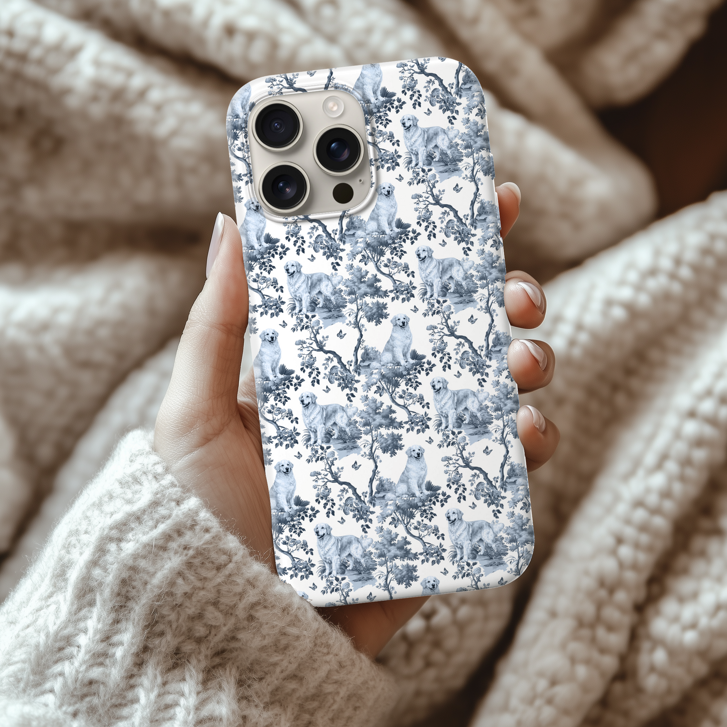 Golden Retriever Phone Case - Toile Pattern