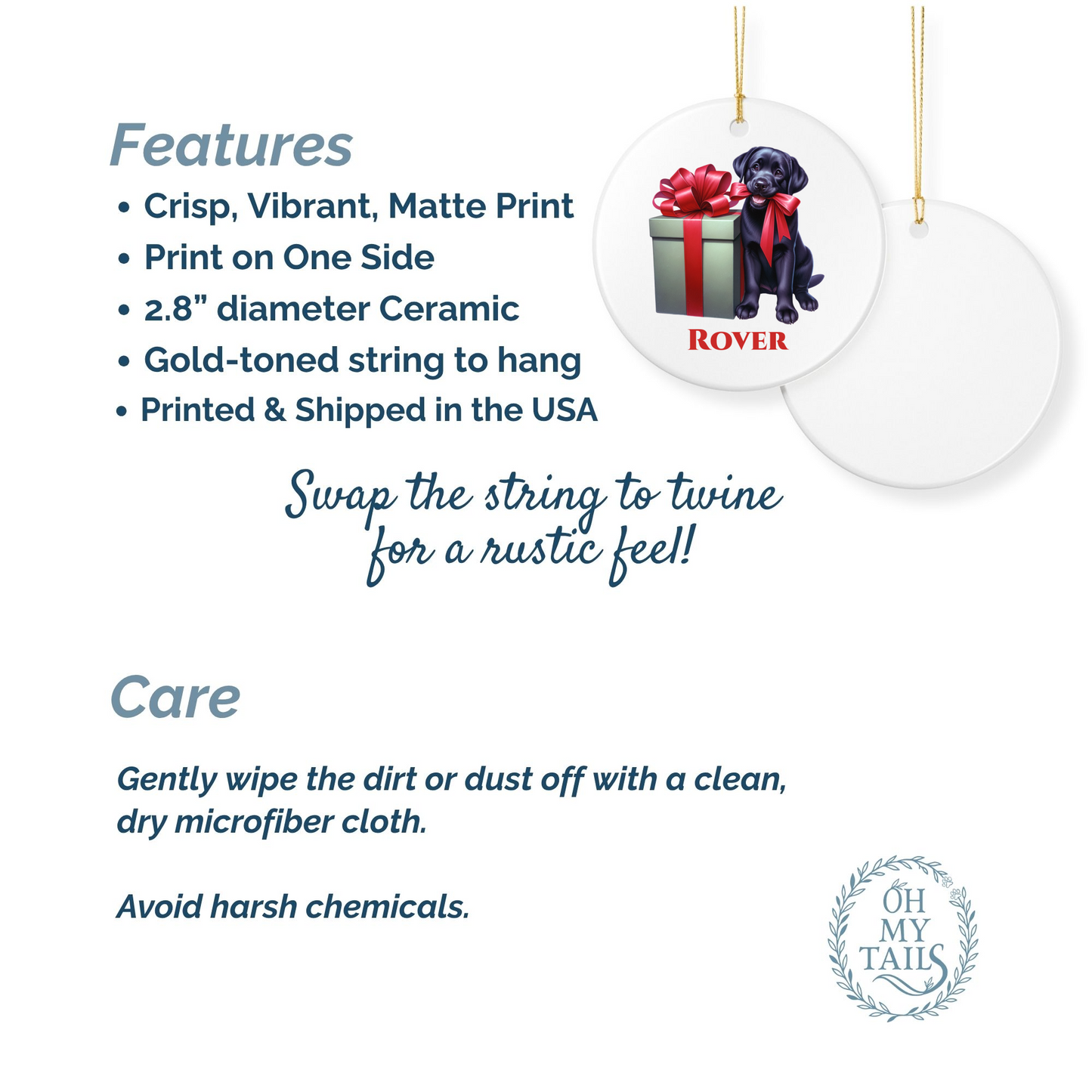 Labrador Retriever Ornament with Custom Name