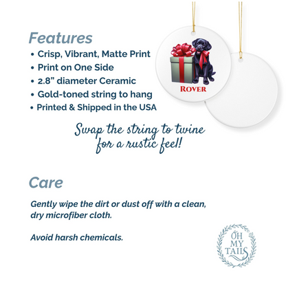 Labrador Retriever Ornament with Custom Name