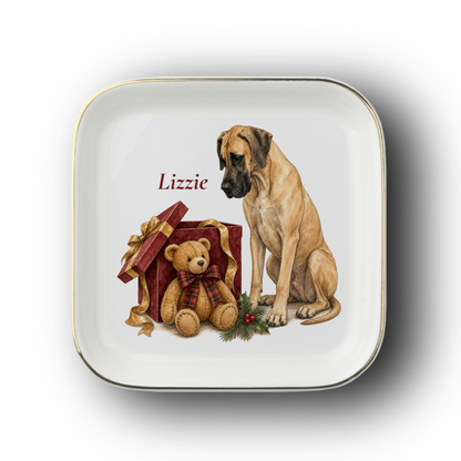 Great Dane jewelry dish on a white background
