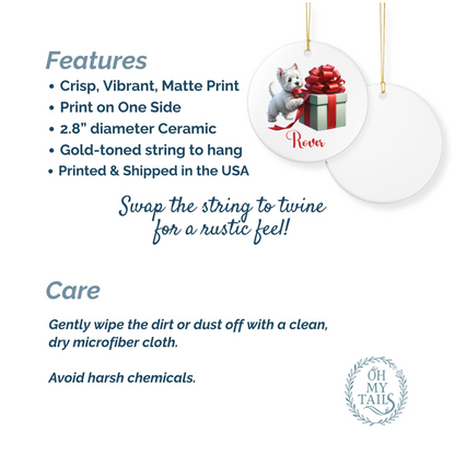 West Highland Terrier Ornament with Custom Name