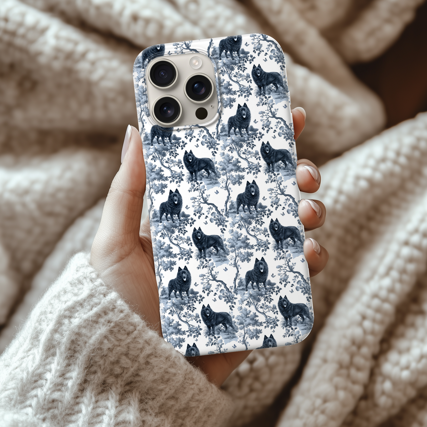 Schipperke Phone Case - Toile Pattern