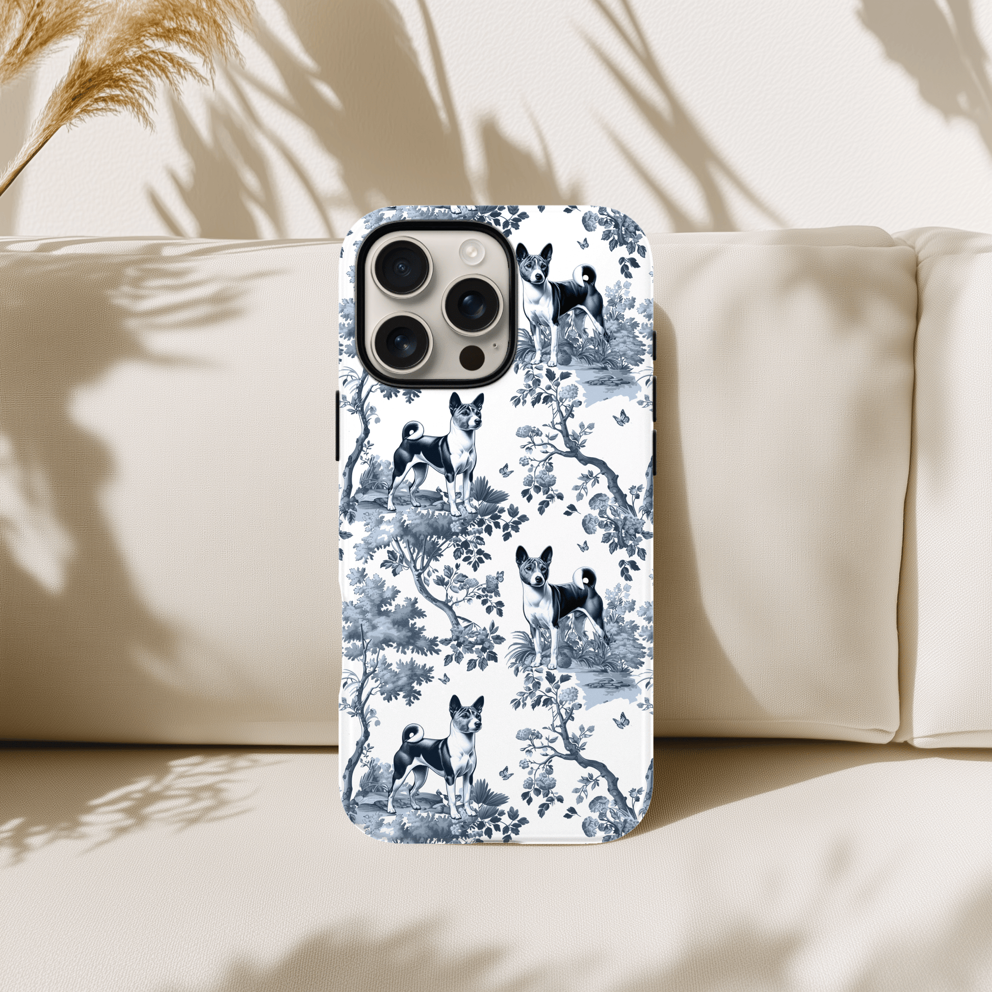 Basenji toile pattern phone case