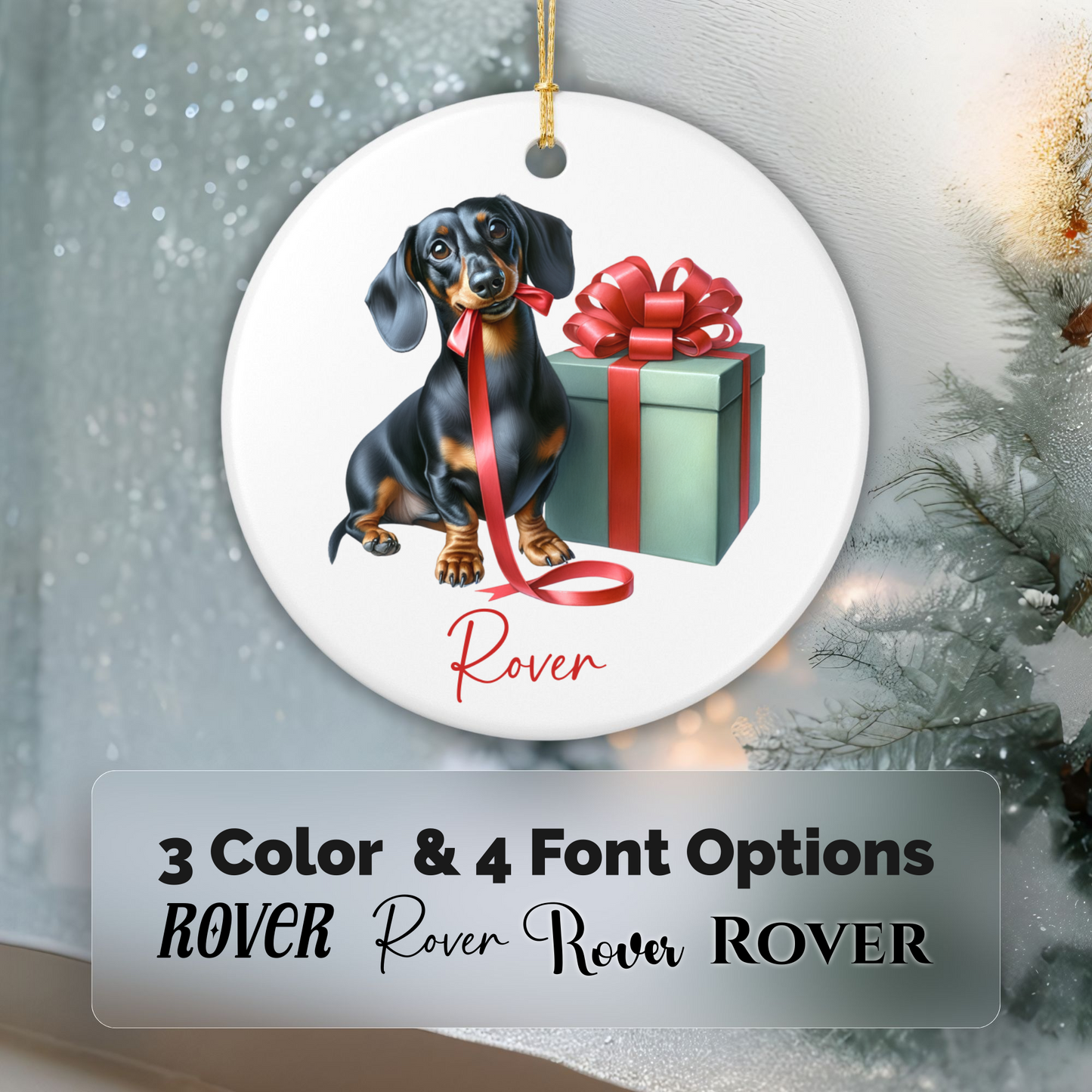 Dachshund Ornament with Custom Name